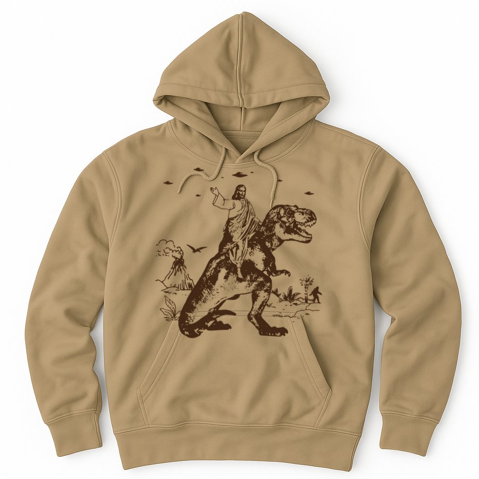 Jesus Riding Dinosaur T Shirt UFO T Shirt Funny T Shirts Offensive Cool Hoodie