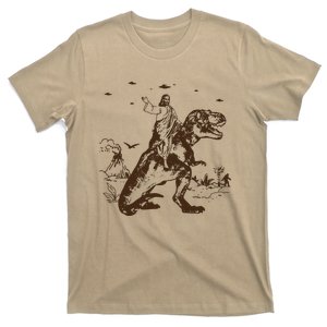 Jesus Riding Dinosaur T Shirt UFO T Shirt Funny T Shirts Offensive Cool T-Shirt