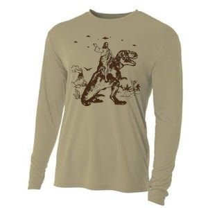 Jesus Riding Dinosaur T Shirt UFO T Shirt Funny T Shirts Offensive Cool Cooling Performance Long Sleeve Crew