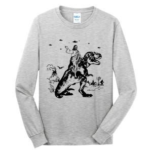 Jesus Riding Dinosaur T Shirt UFO T Shirt Funny T Shirts Offensive T Shirt Cool Tall Long Sleeve T-Shirt