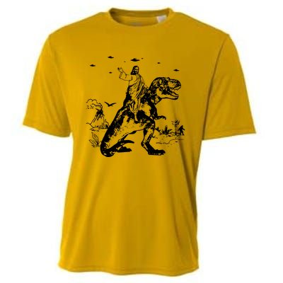 Jesus Riding Dinosaur T Shirt UFO T Shirt Funny T Shirts Offensive T Shirt Cool Cooling Performance Crew T-Shirt