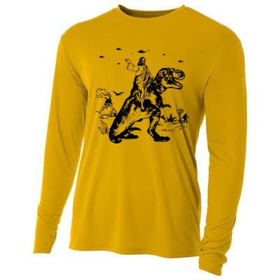 Jesus Riding Dinosaur T Shirt UFO T Shirt Funny T Shirts Offensive T Shirt Cool Cooling Performance Long Sleeve Crew