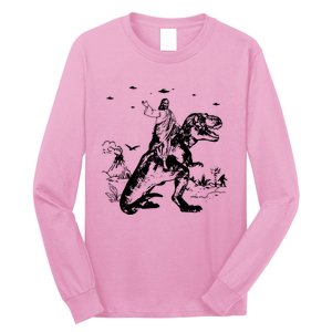 Jesus Riding Dinosaur T Shirt UFO T Shirt Funny T Shirts Offensive T Shirt Cool Long Sleeve Shirt