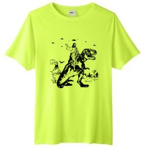 Jesus Riding Dinosaur T Shirt UFO T Shirt Funny T Shirts Offensive T Shirt Cool Tall Fusion ChromaSoft Performance T-Shirt