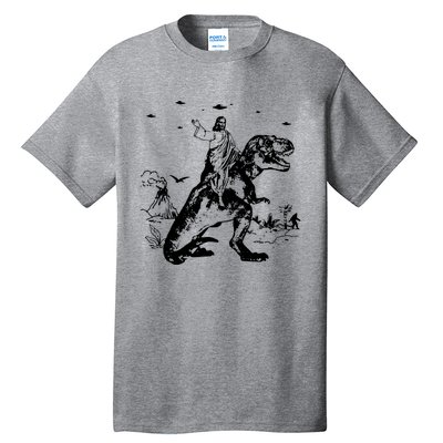 Jesus Riding Dinosaur T Shirt UFO T Shirt Funny T Shirts Offensive T Shirt Cool Tall T-Shirt