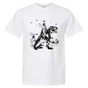 Jesus Riding Dinosaur T Shirt UFO T Shirt Funny T Shirts Offensive T Shirt Cool Garment-Dyed Heavyweight T-Shirt