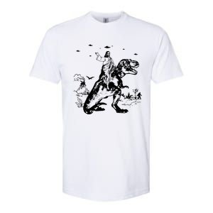 Jesus Riding Dinosaur T Shirt UFO T Shirt Funny T Shirts Offensive T Shirt Cool Softstyle CVC T-Shirt