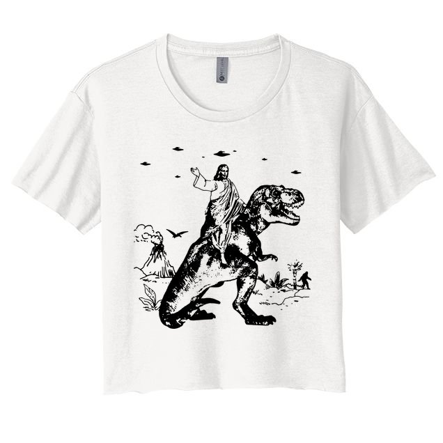 Jesus Riding Dinosaur T Shirt UFO T Shirt Funny T Shirts Offensive T Shirt Cool Crop Top