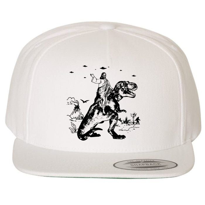 Jesus Riding Dinosaur T Shirt UFO T Shirt Funny T Shirts Offensive T Shirt Cool Wool Snapback Cap