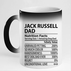 Jack Russell Dad Nutrition Facts Funny Jack Russell 11oz Black Color Changing Mug