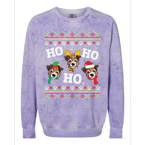 Jack Russell Dog Ho Ho Ho Merry Christmas Day Dad Mom Sweat Gift Colorblast Crewneck Sweatshirt