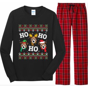 Jack Russell Dog Ho Ho Ho Merry Christmas Day Dad Mom Sweat Gift Long Sleeve Pajama Set