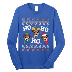 Jack Russell Dog Ho Ho Ho Merry Christmas Day Dad Mom Sweat Gift Long Sleeve Shirt