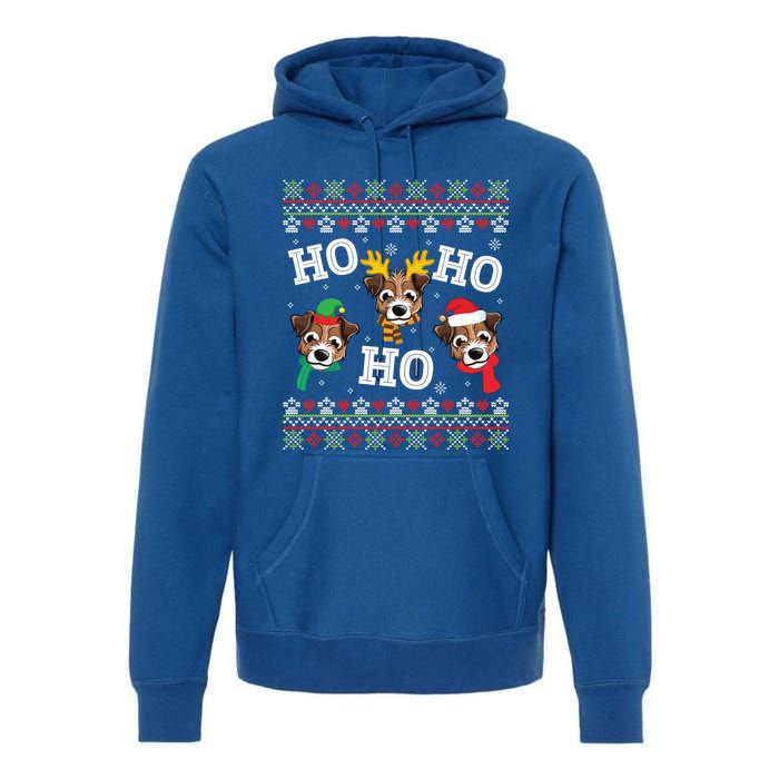 Jack Russell Dog Ho Ho Ho Merry Christmas Day Dad Mom Sweat Gift Premium Hoodie