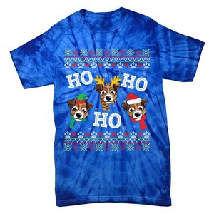 Jack Russell Dog Ho Ho Ho Merry Christmas Day Dad Mom Sweat Gift Tie-Dye T-Shirt