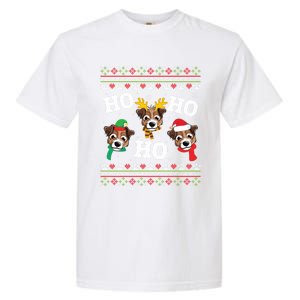 Jack Russell Dog Ho Ho Ho Merry Christmas Day Dad Mom Sweat Gift Garment-Dyed Heavyweight T-Shirt