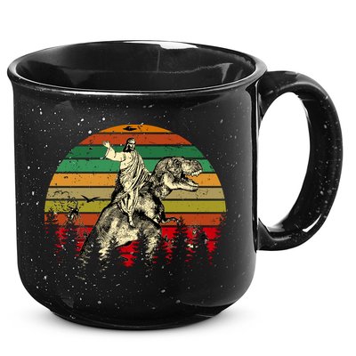 Jesus Riding Dinosaur Vintage 15oz Campfire Ceramic Mug
