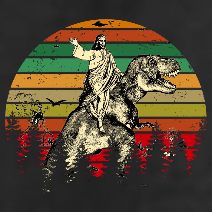 Jesus Riding Dinosaur Vintage Beanie