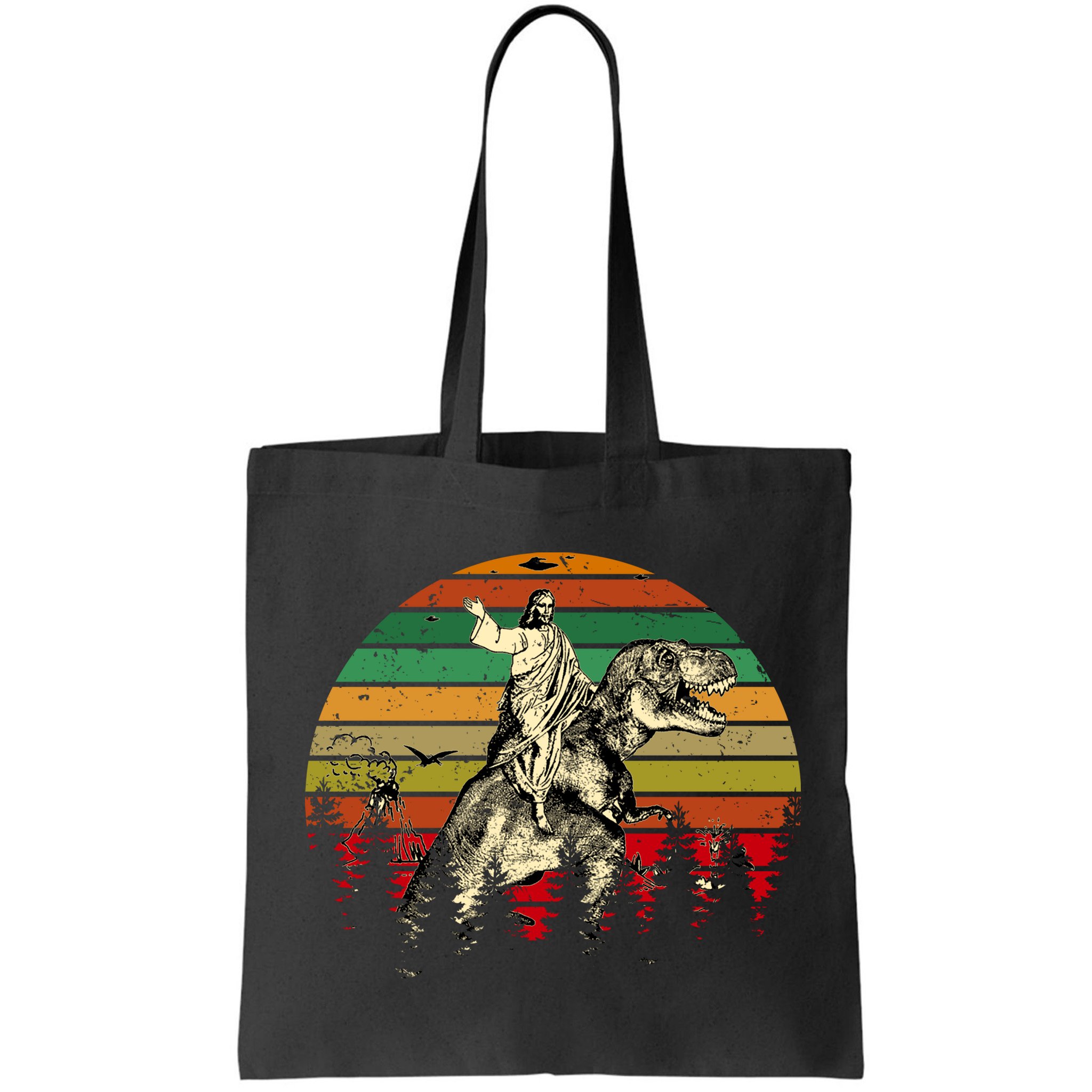Jesus Riding Dinosaur Vintage Bag