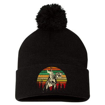 Jesus Riding Dinosaur Vintage Pom Pom 12in Knit Beanie