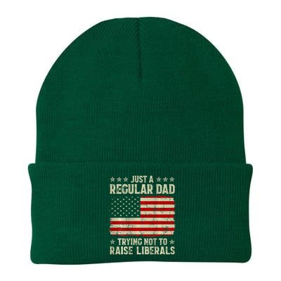 Just Regular Dad Trying Not To Raise Liberals Print Knit Cap Winter Beanie