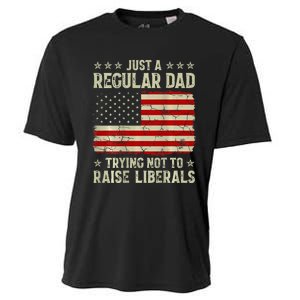 Just Regular Dad Trying Not To Raise Liberals Print Cooling Performance Crew T-Shirt