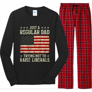 Just Regular Dad Trying Not To Raise Liberals Print Long Sleeve Pajama Set