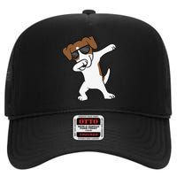 Jack Russell Dabbing Cute Jack Russell Love Jack Russells High Crown Mesh Back Trucker Hat