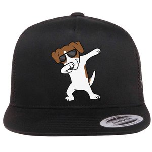 Jack Russell Dabbing Cute Jack Russell Love Jack Russells Flat Bill Trucker Hat