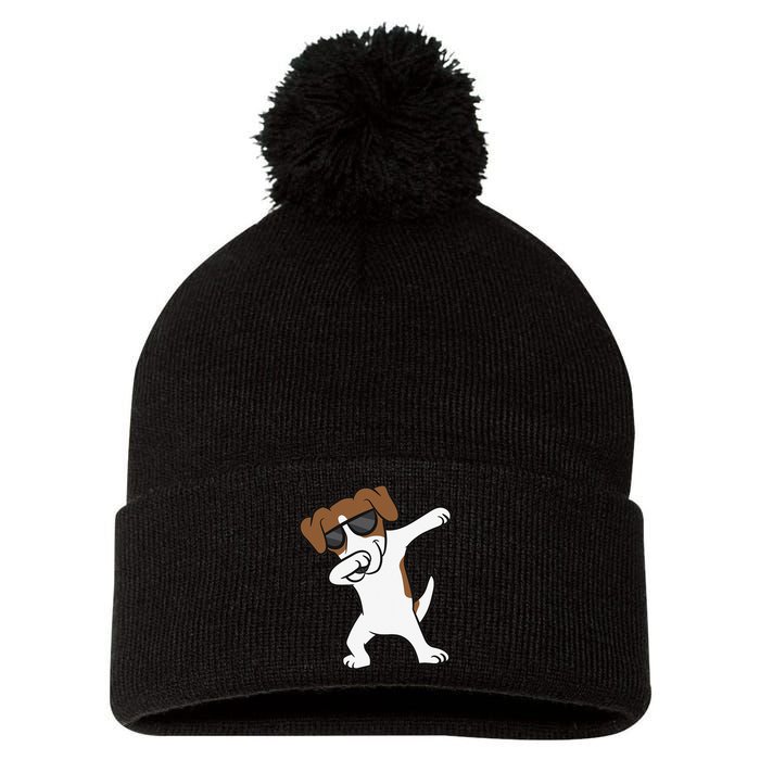 Jack Russell Dabbing Cute Jack Russell Love Jack Russells Pom Pom 12in Knit Beanie