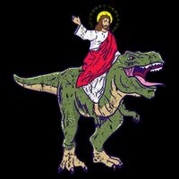 Jesus Riding Dinosaur Vintage Baby Bodysuit