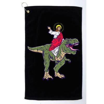 Jesus Riding Dinosaur Vintage Golf Towel