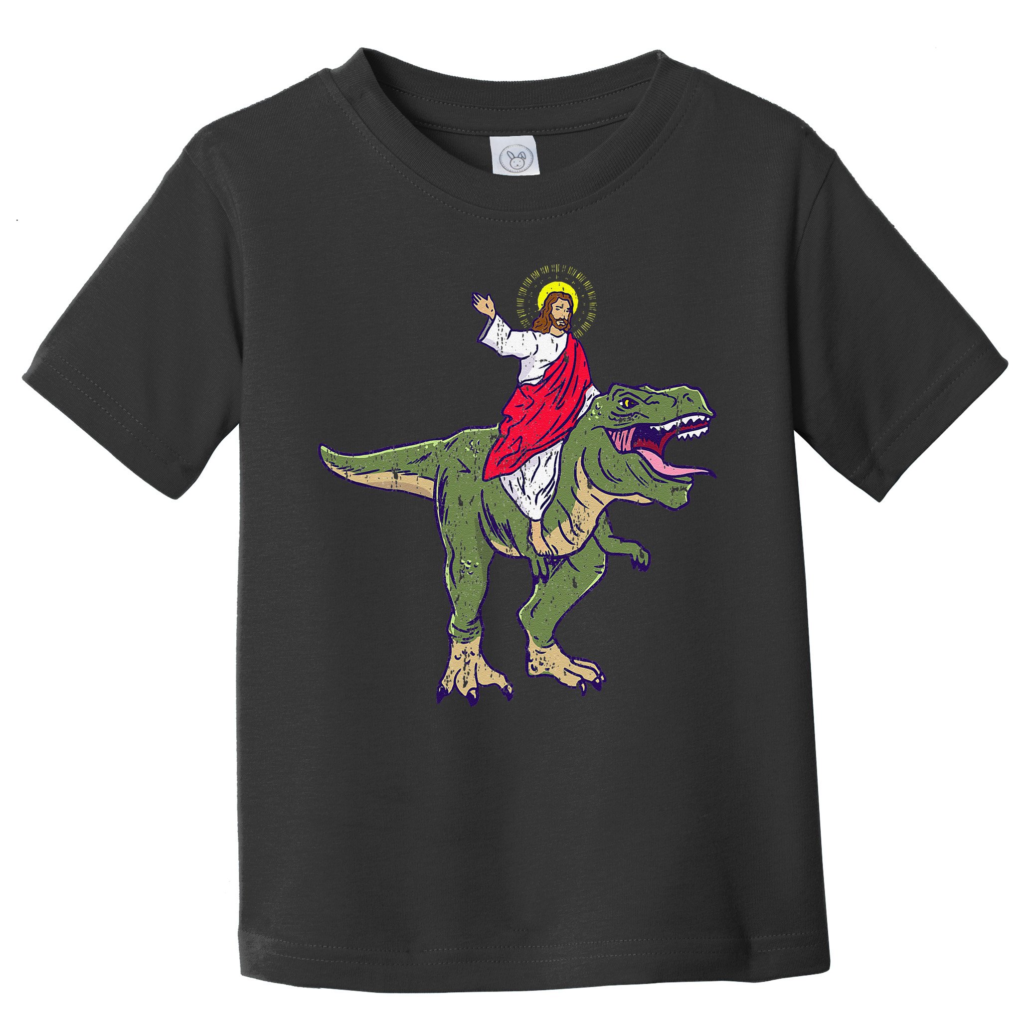 Jesus Riding Dinosaur Vintage Toddler T-Shirt