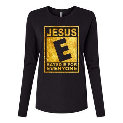 Jesus Rated E For Everyone Christian Easter Day Gifts Womens Cotton Relaxed Long Sleeve T-Shirt