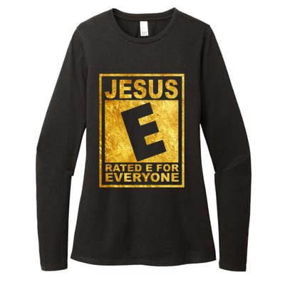 Jesus Rated E For Everyone Christian Easter Day Gifts Womens CVC Long Sleeve Shirt