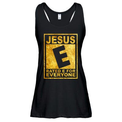 Jesus Rated E For Everyone Christian Easter Day Gifts Ladies Essential Flowy Tank