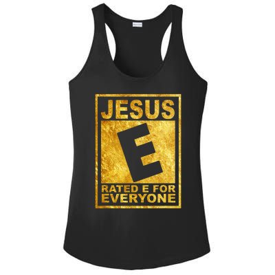 Jesus Rated E For Everyone Christian Easter Day Gifts Ladies PosiCharge Competitor Racerback Tank