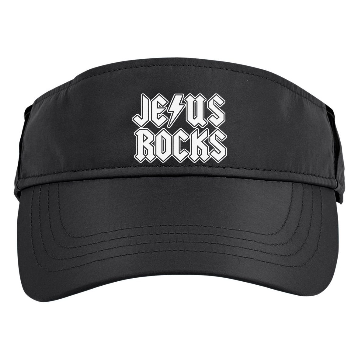 Jesus Rocks Funny Christian Rocker Adult Drive Performance Visor
