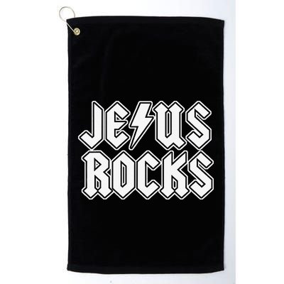Jesus Rocks Funny Christian Rocker Golf Towel