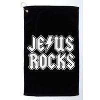 Jesus Rocks Funny Christian Rocker Golf Towel