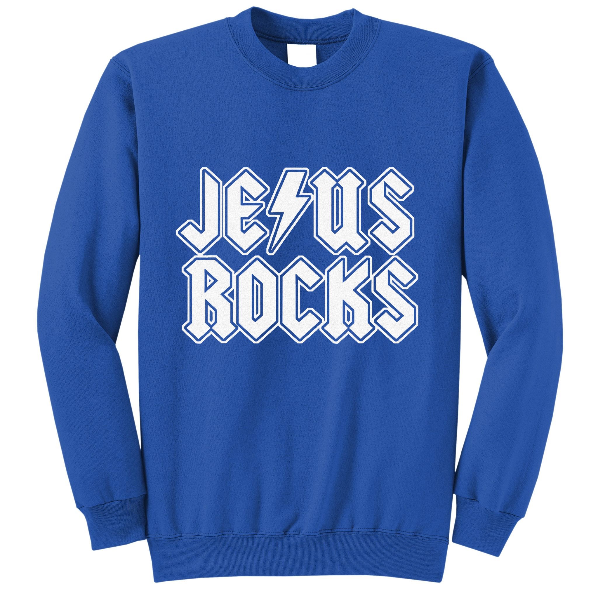 Jesus Rocks Funny Christian Rocker Sweatshirt