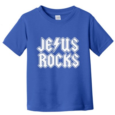 Jesus Rocks Funny Christian Rocker Toddler T-Shirt