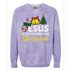 Jesus Reason For Season Christian God Christmas Colorblast Crewneck Sweatshirt