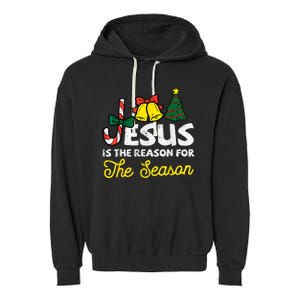 Jesus Reason For Season Christian God Christmas Garment-Dyed Fleece Hoodie