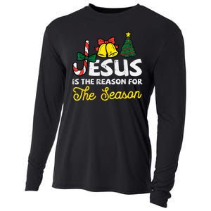 Jesus Reason For Season Christian God Christmas Cooling Performance Long Sleeve Crew