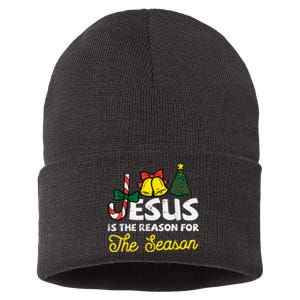 Jesus Reason For Season Christian God Christmas Sustainable Knit Beanie