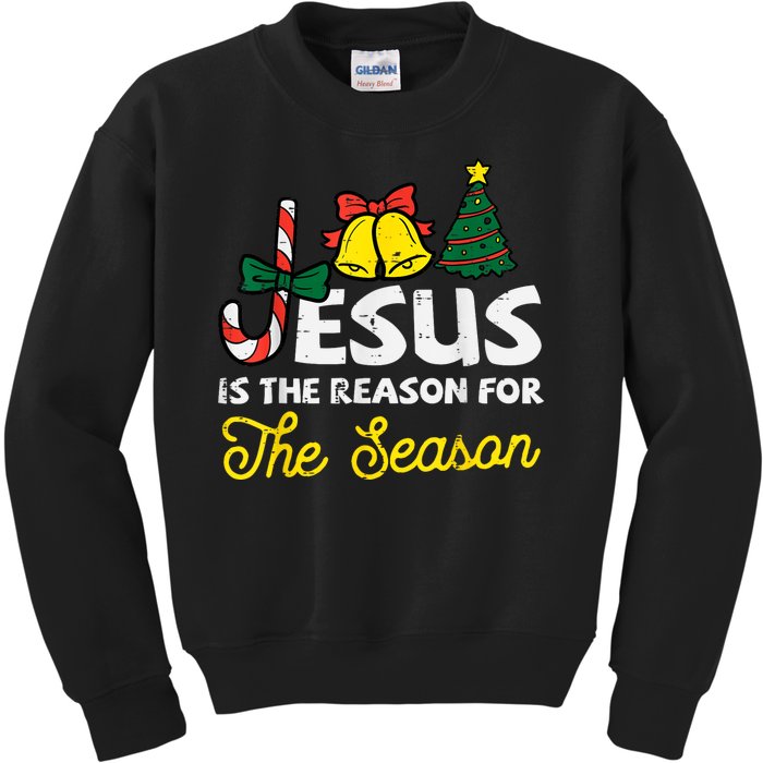 Jesus Reason For Season Christian God Christmas Kids Sweatshirt