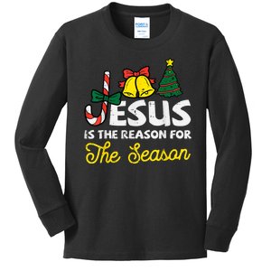 Jesus Reason For Season Christian God Christmas Kids Long Sleeve Shirt