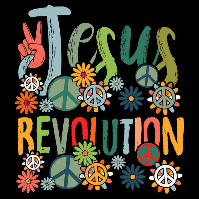 Jesus Revolution Faith Retro Groovy Flower Peace Sign 16 in Basic Backpack