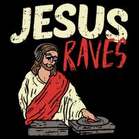 Jesus Raves Funny Electronic Music EDM Festival DJ Gift Women's V-Neck T-Shirt